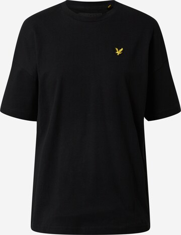 Lyle & Scott Oversized shirt in Zwart: voorkant