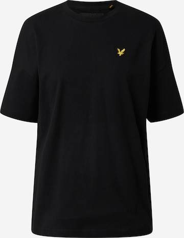 Lyle & Scott Oversized shirt in Zwart: voorkant