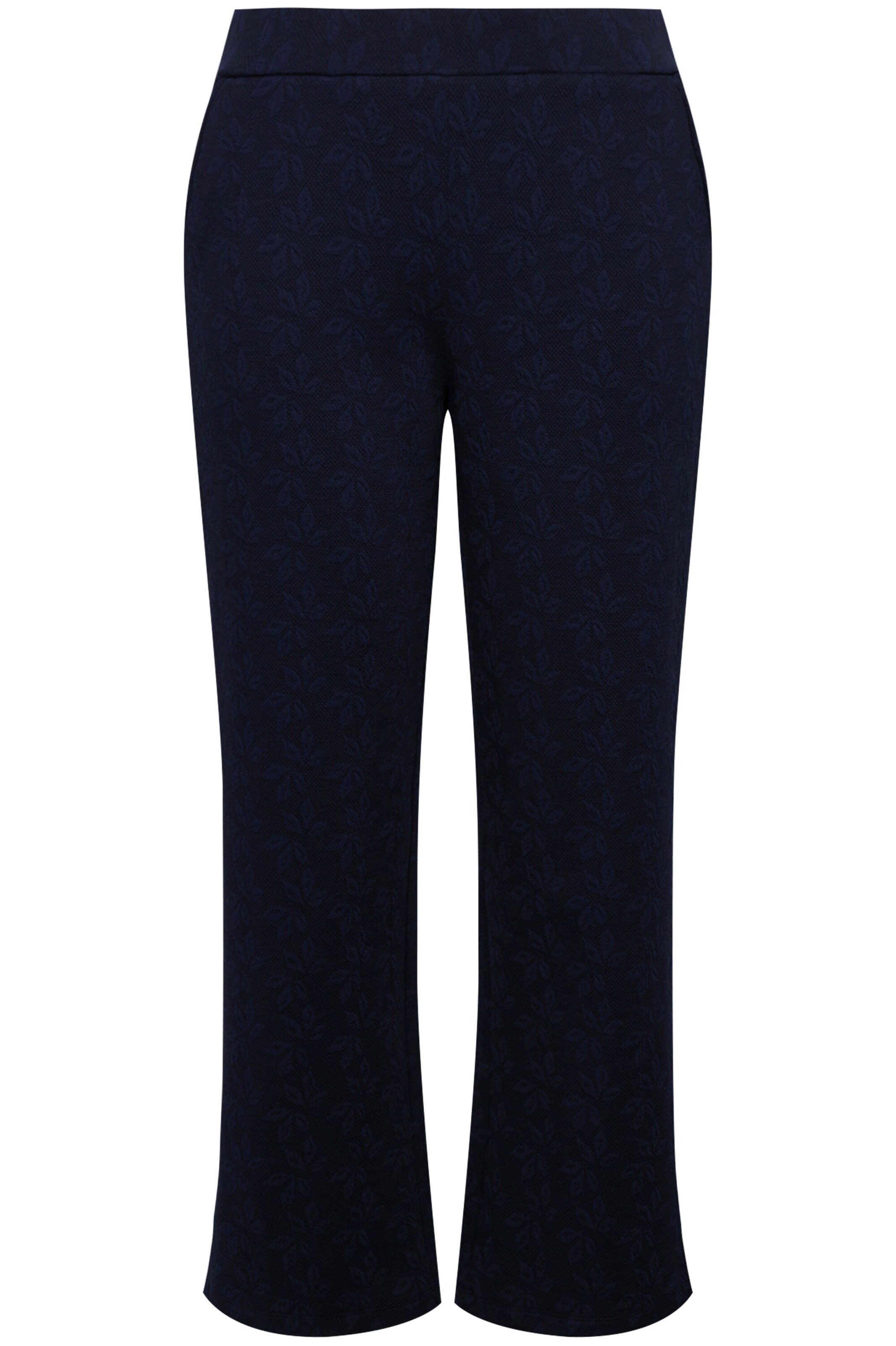 Ulla Popken Flared Broek in Blauw: voorkant