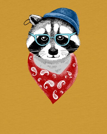 watabout.kids Shirt 'Waschbär' in Yellow