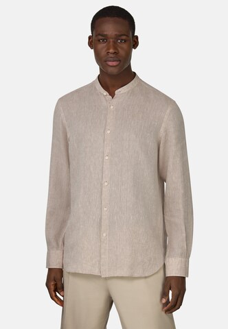 Boggi Milano Regular fit Overhemd in Beige: voorkant
