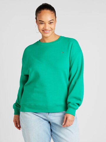 Tommy Hilfiger Curve Sweatshirt in Groen: voorkant
