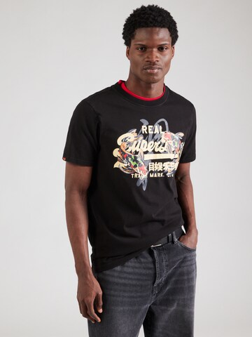 T-Shirt 'TOKYO' Superdry en noir : devant