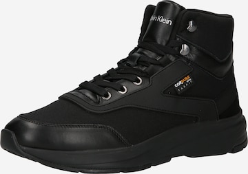 Calvin Klein High-Top Sneakers in Black: front