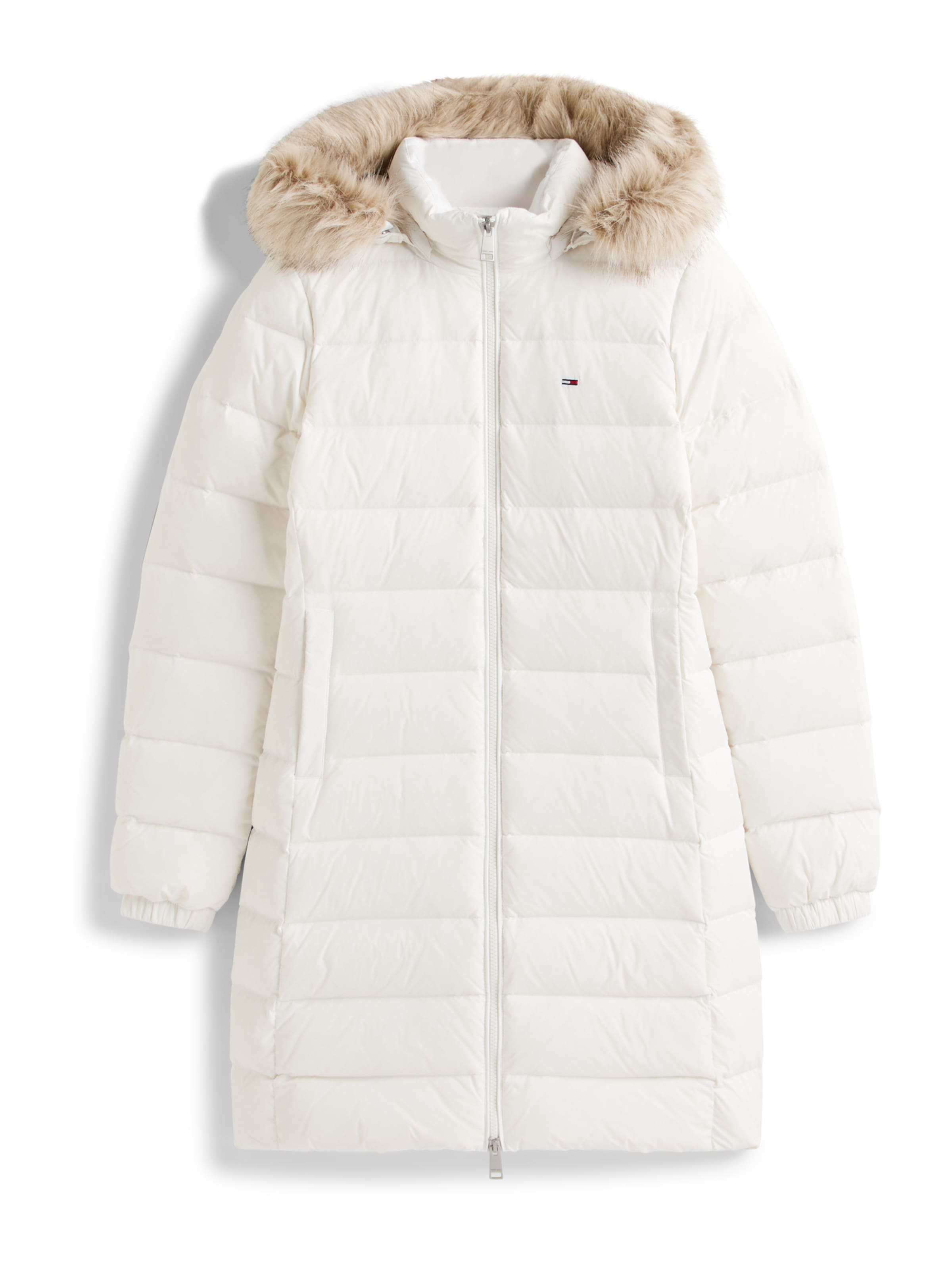 Tommy Jeans Kevad-sügismantel 'ESSENTIAL', värv valge: eest vaates