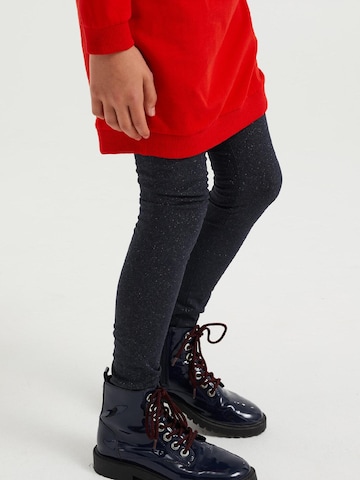 WE Fashion Skinny Leggings 'MEISJES GLITTER' in Blau