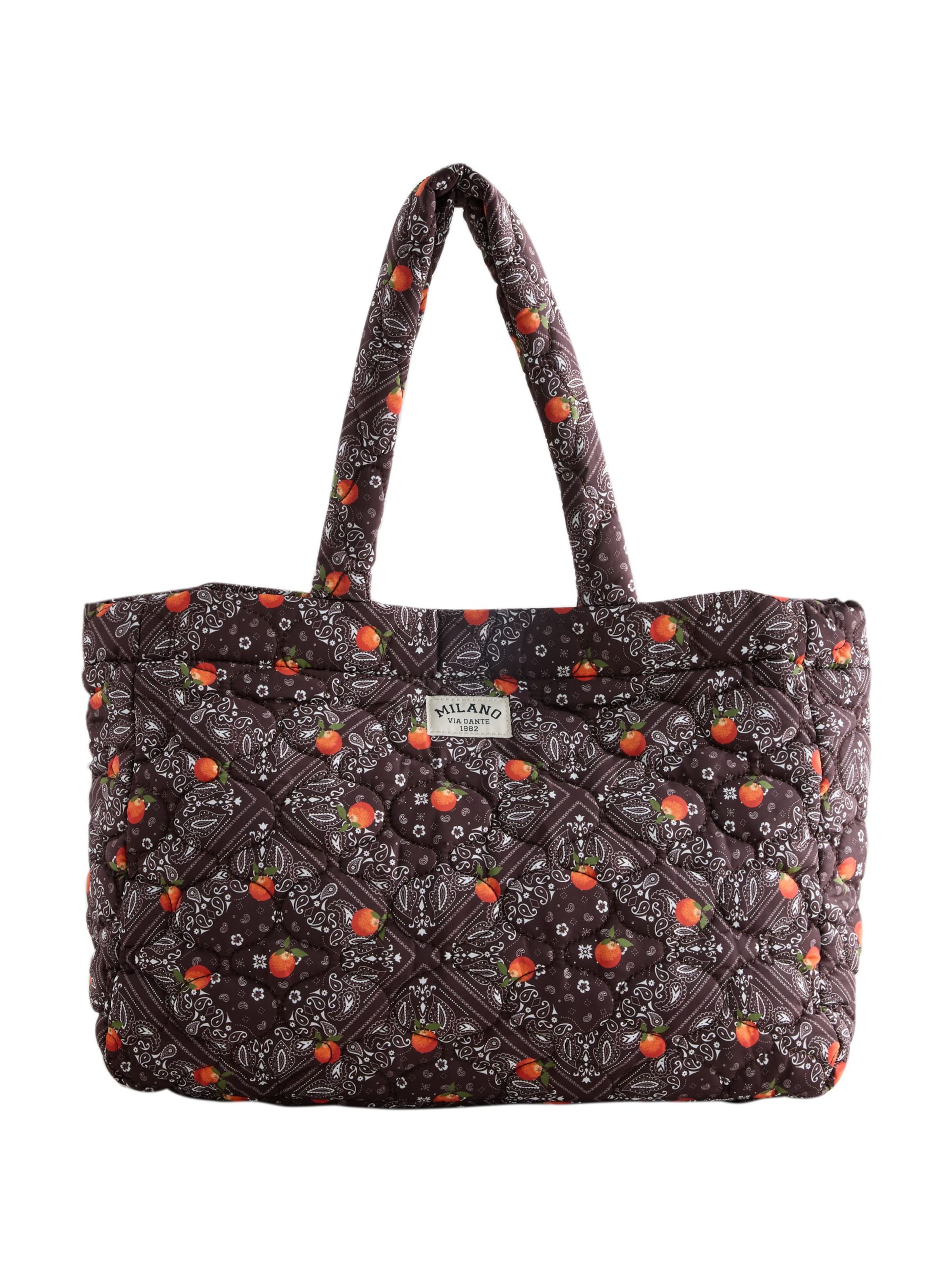 Next Shopper in de kleur Donkerbruin / Olijfgroen / Oranje / Wit, Productweergave