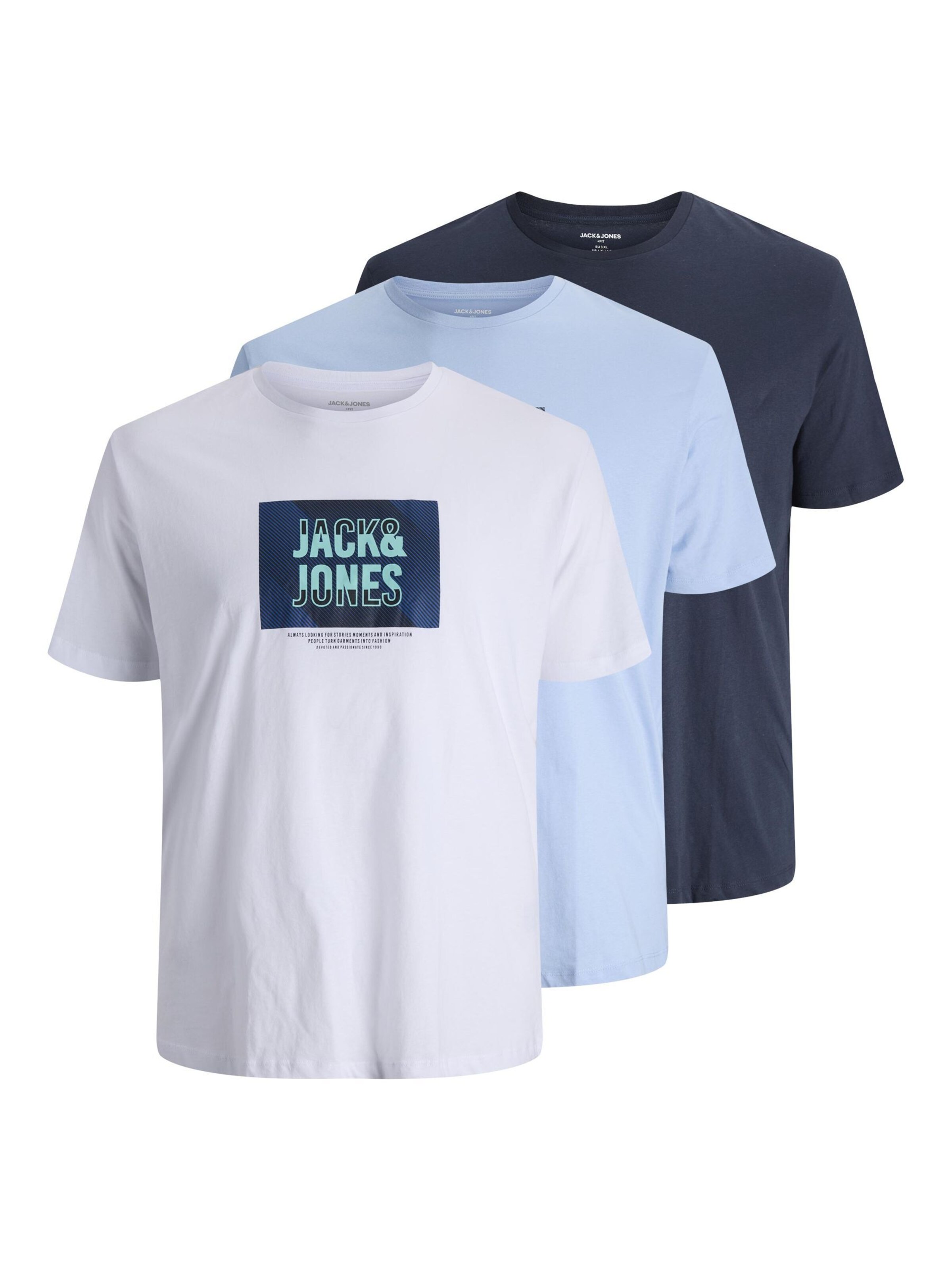 Jack & Jones Plus Shirt 'JJHudson' in Blauw: voorkant