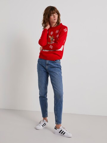 PIECES Sweater 'Elfies' in Red