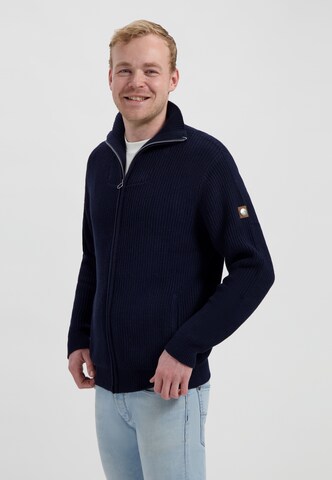 Travelin Knit cardigan 'Snowdon' in Blue