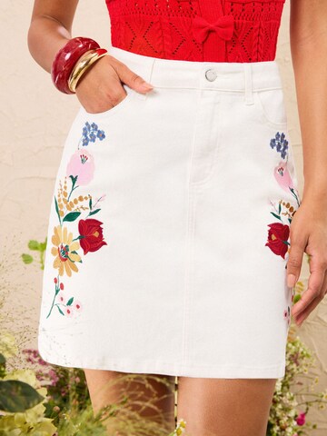 Jupe love & roses en blanc