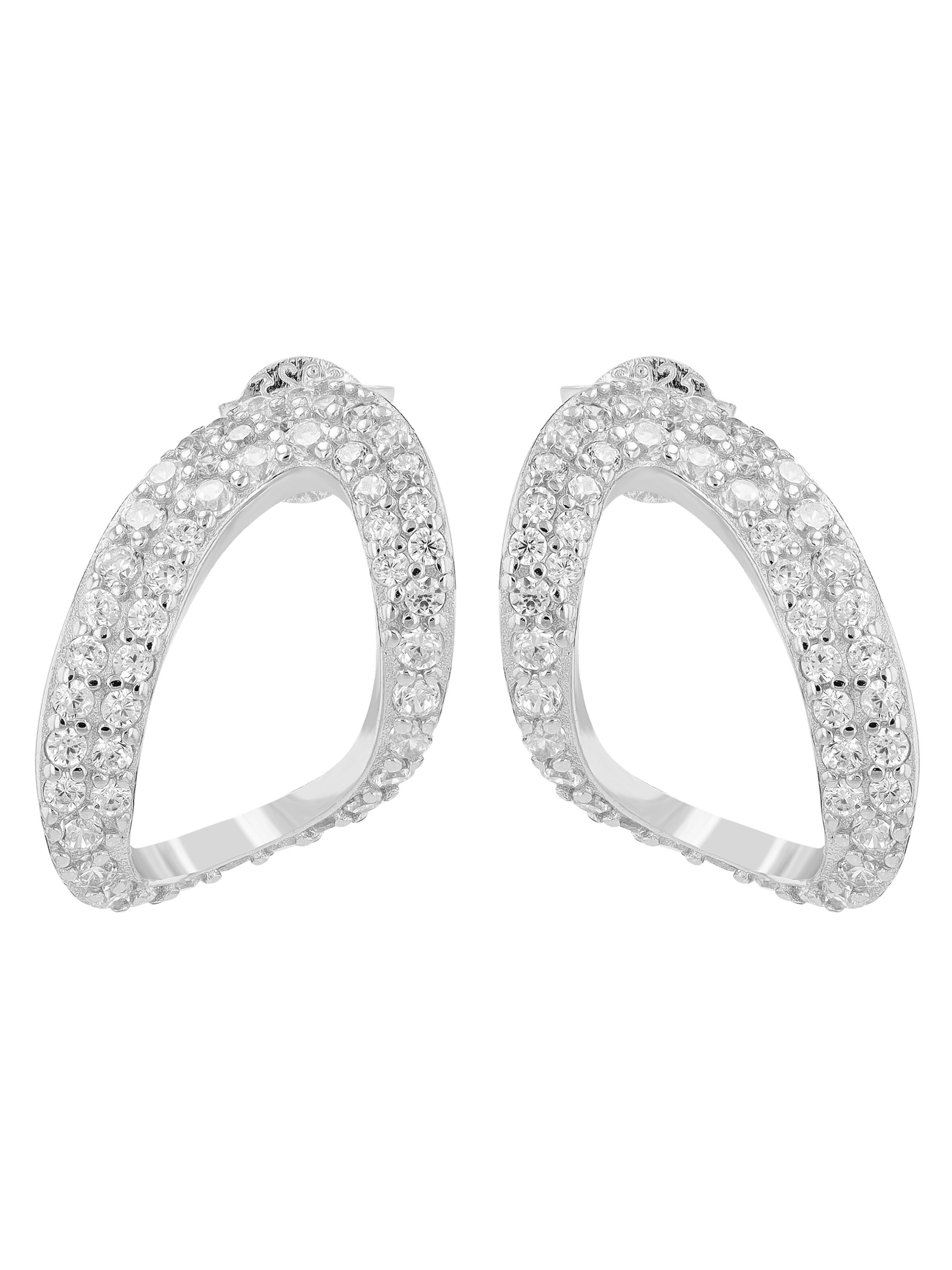 Akzent Earrings 'langlebig' in Silver: front