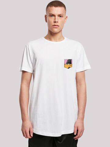 T-Shirt 'Looney Tunes Daffy Duck Face' F4NT4STIC en blanc : devant