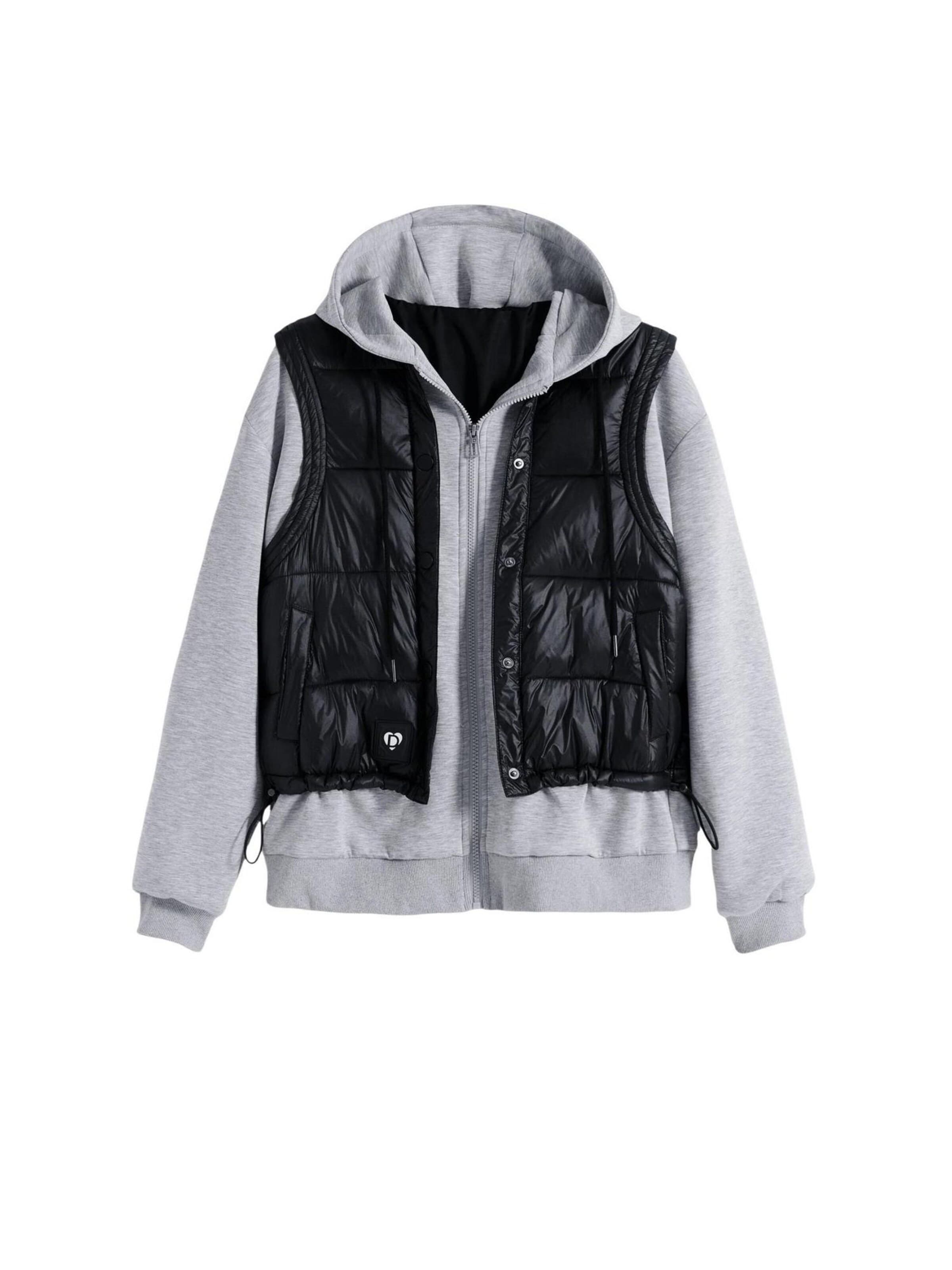 Desigual Sweatshirt 'SWEAT_CHALECO 25WWSK05' i grå: framsida