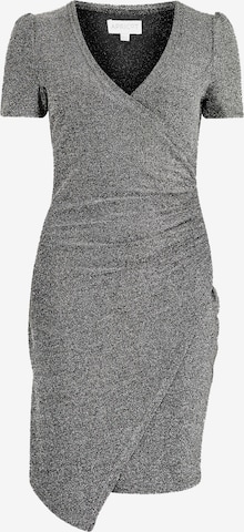 Apricot Cocktailkleid in Grau: Vorderseite