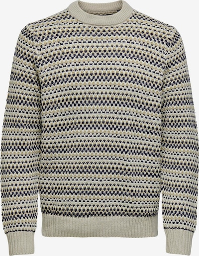 Only & Sons Neulepaita 'ONSMusa' koossa L värissä beige / harmaa / kuusi / valkoinen, Tuotenäkymä