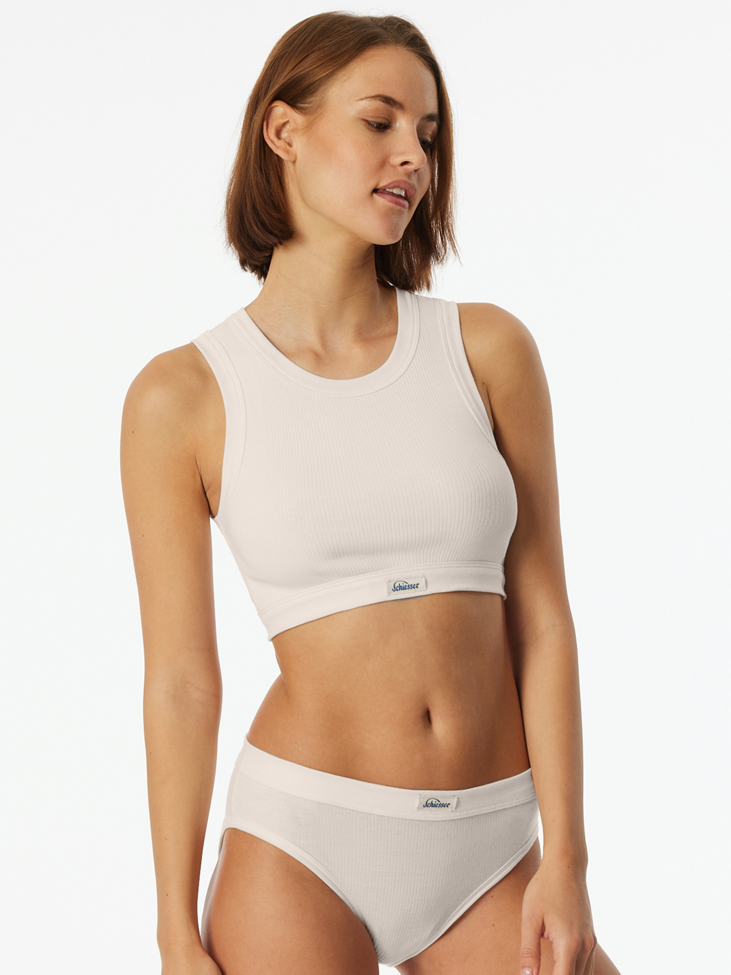 Slip ' Feinripp - Revival Paula ' SCHIESSER en blanc