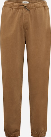 !Solid Tapered Pants in Brown: front