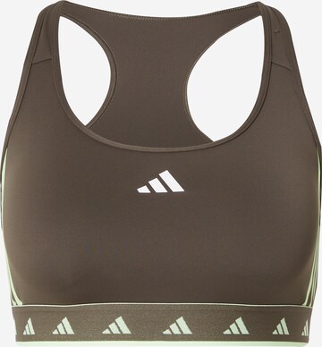 ADIDAS PERFORMANCE Bustier Sport-BH 'Powerreact' in Braun: predná strana