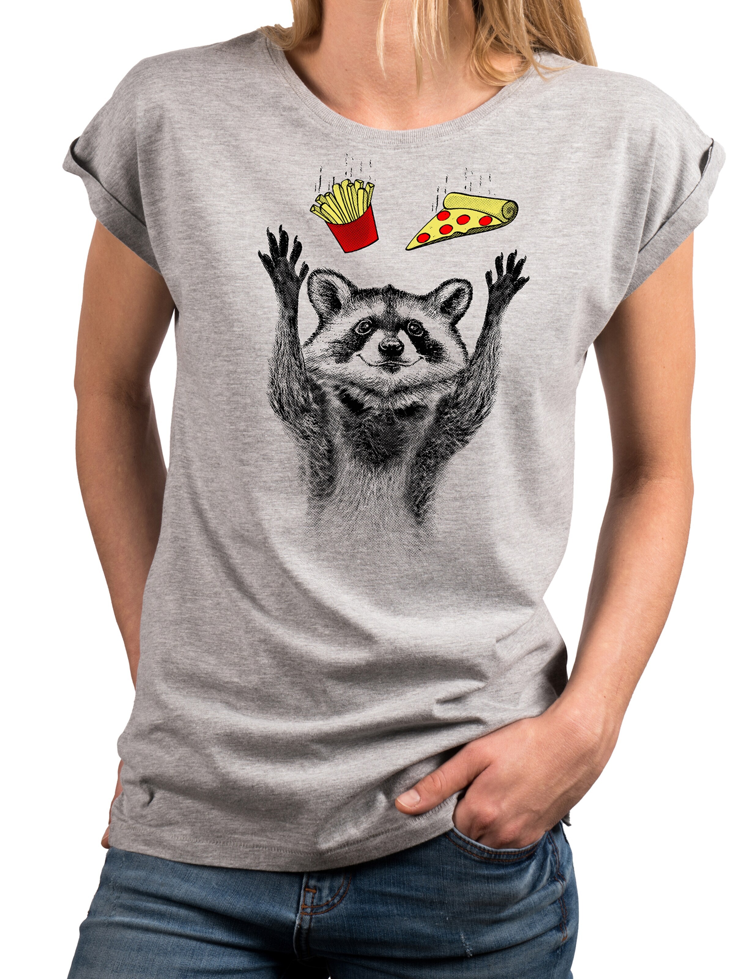 MAKAYA Shirt 'Pizza' in Grey
