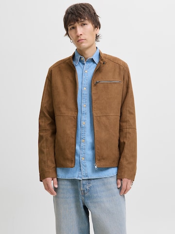 JACK & JONES Демисезонная куртка 'JJEDYLAN' в Коричневый: спереди