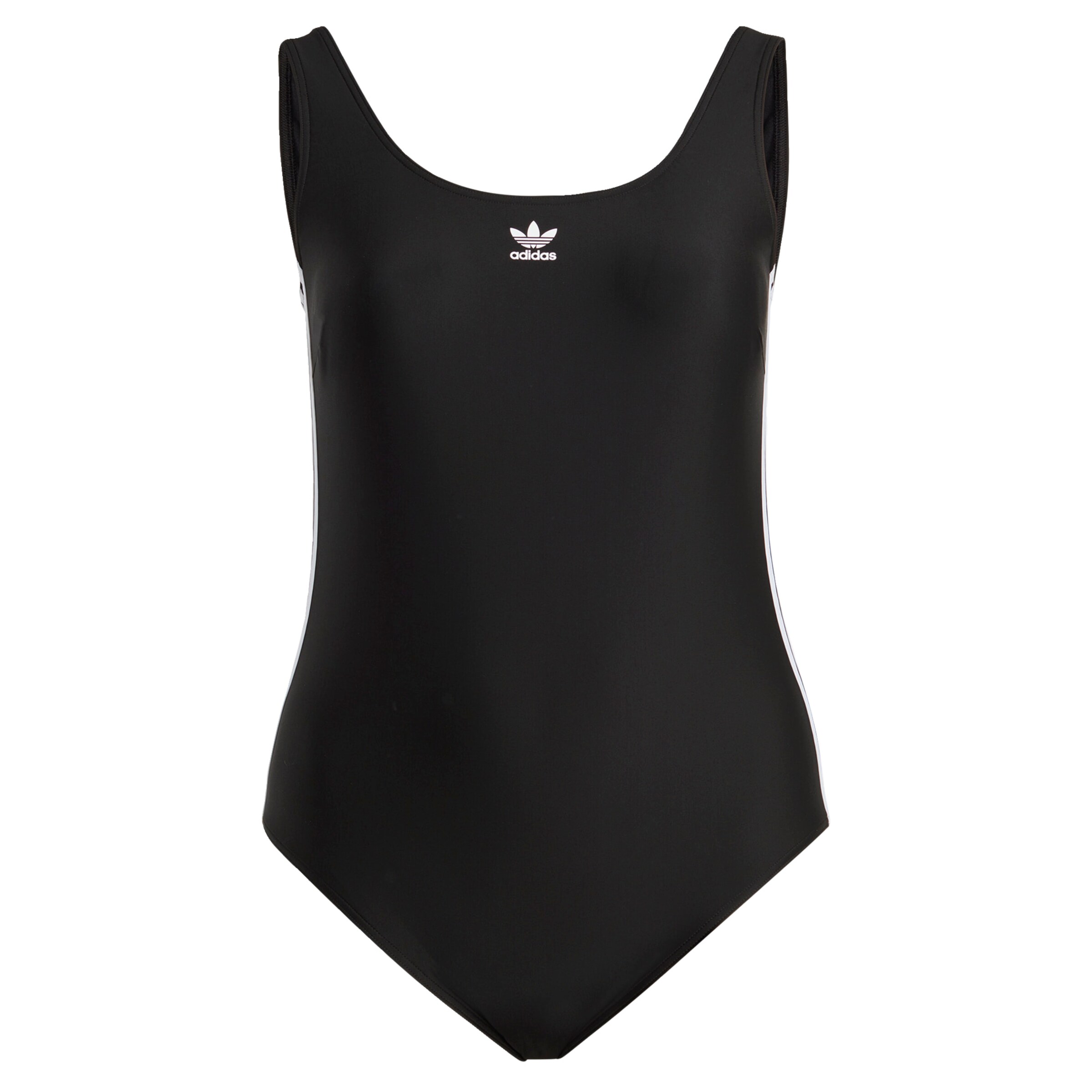 ADIDAS ORIGINALS Bralette Swimsuit 'Adicolor 3-Stripes (Plus Size)' in Black: front