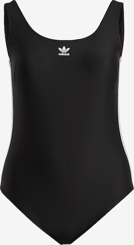 ADIDAS ORIGINALS Bralette Swimsuit 'Adicolor 3-Streifen' in Black: front
