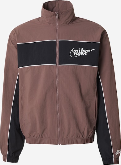 XS dydžio Demisezoninė striukė 'CLUB' iš Nike Sportswear, spalva – šokolado spalva / juoda / balta, Prekių apžvalga