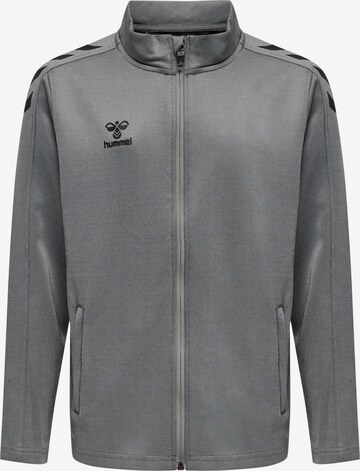 Hummel Athletic Zip-Up Hoodie 'Core Xk Poly' in Grey: front