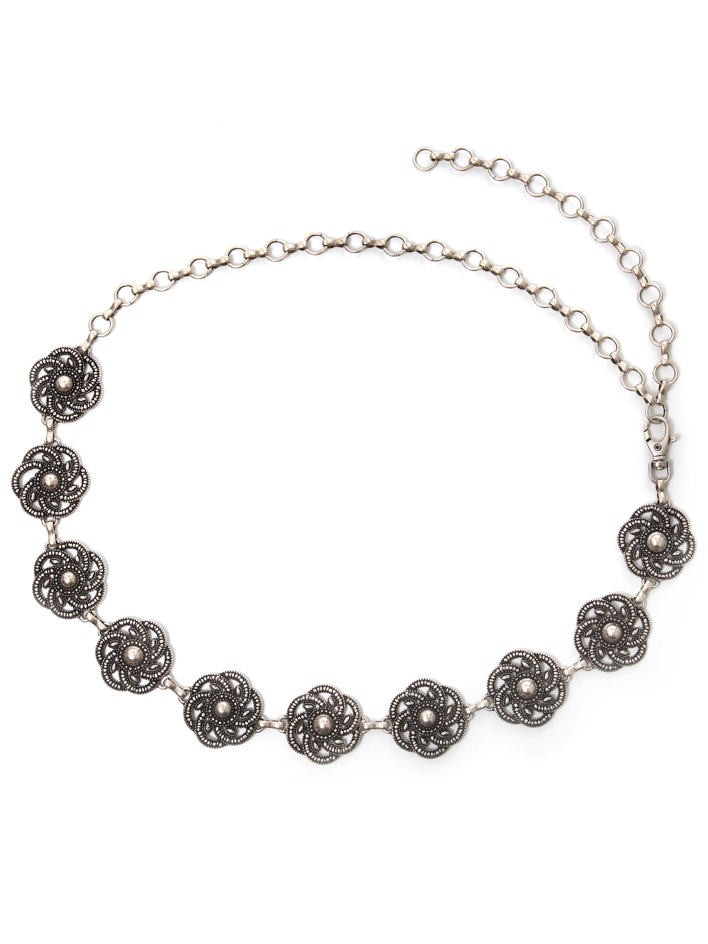 COLLEZIONE ALESSANDRO Belt 'Emielia' in Silver: front