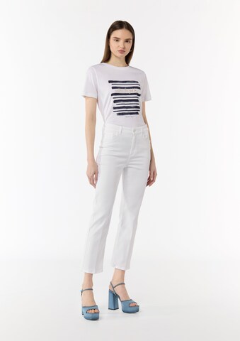 comma casual identity Bootcut Jeans in Weiß: Vorderseite
