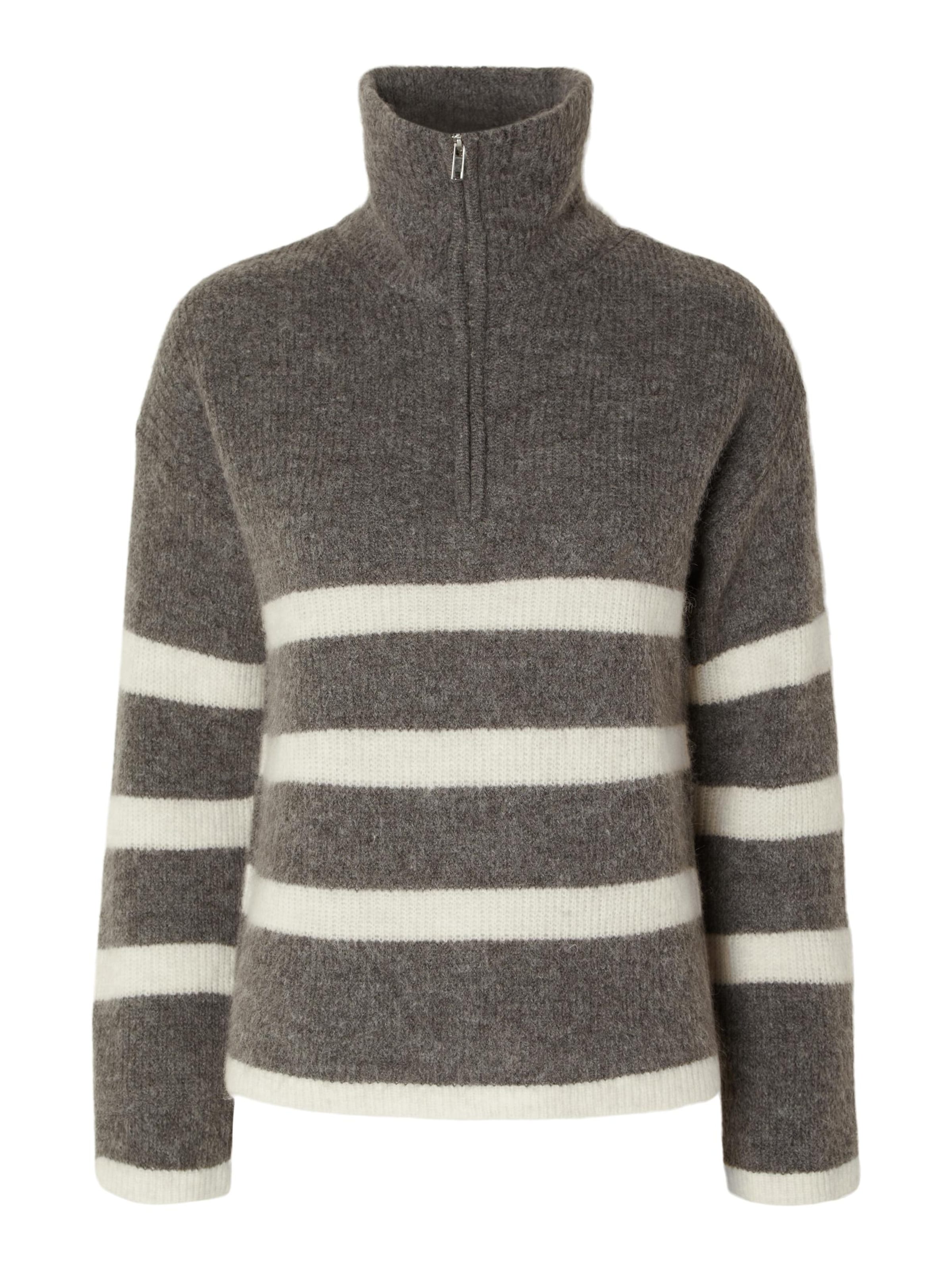 Pull-over 'Maline' SELECTED en gris : devant
