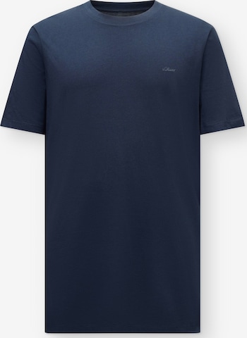 s.Oliver Men Big Sizes Shirt in Blue: front