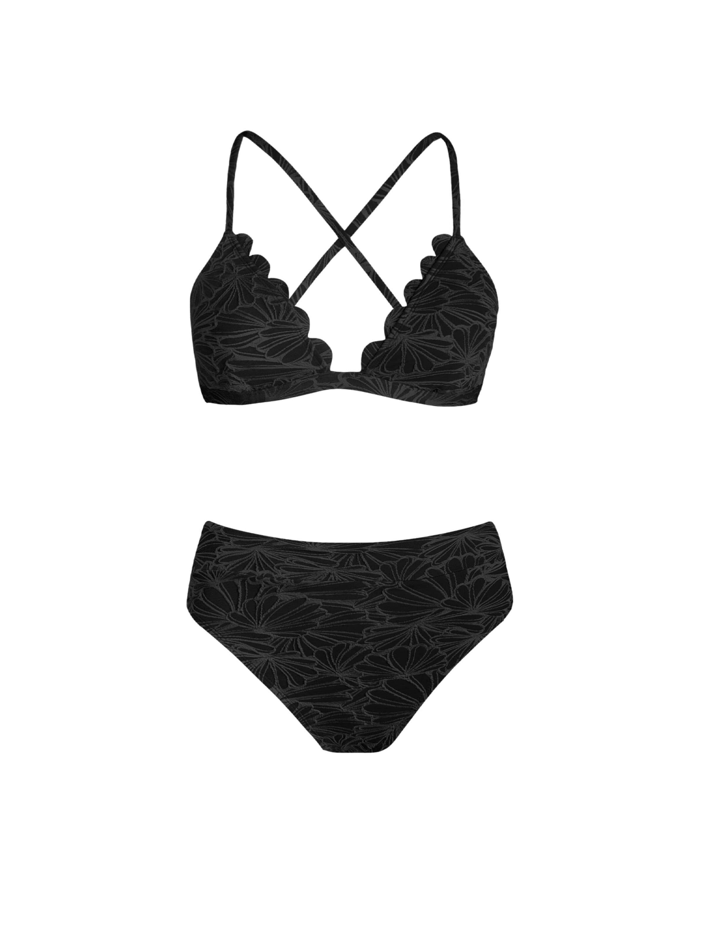 Cupshe Triangle Bikini 'DAA12C2L007AA' in Black: front