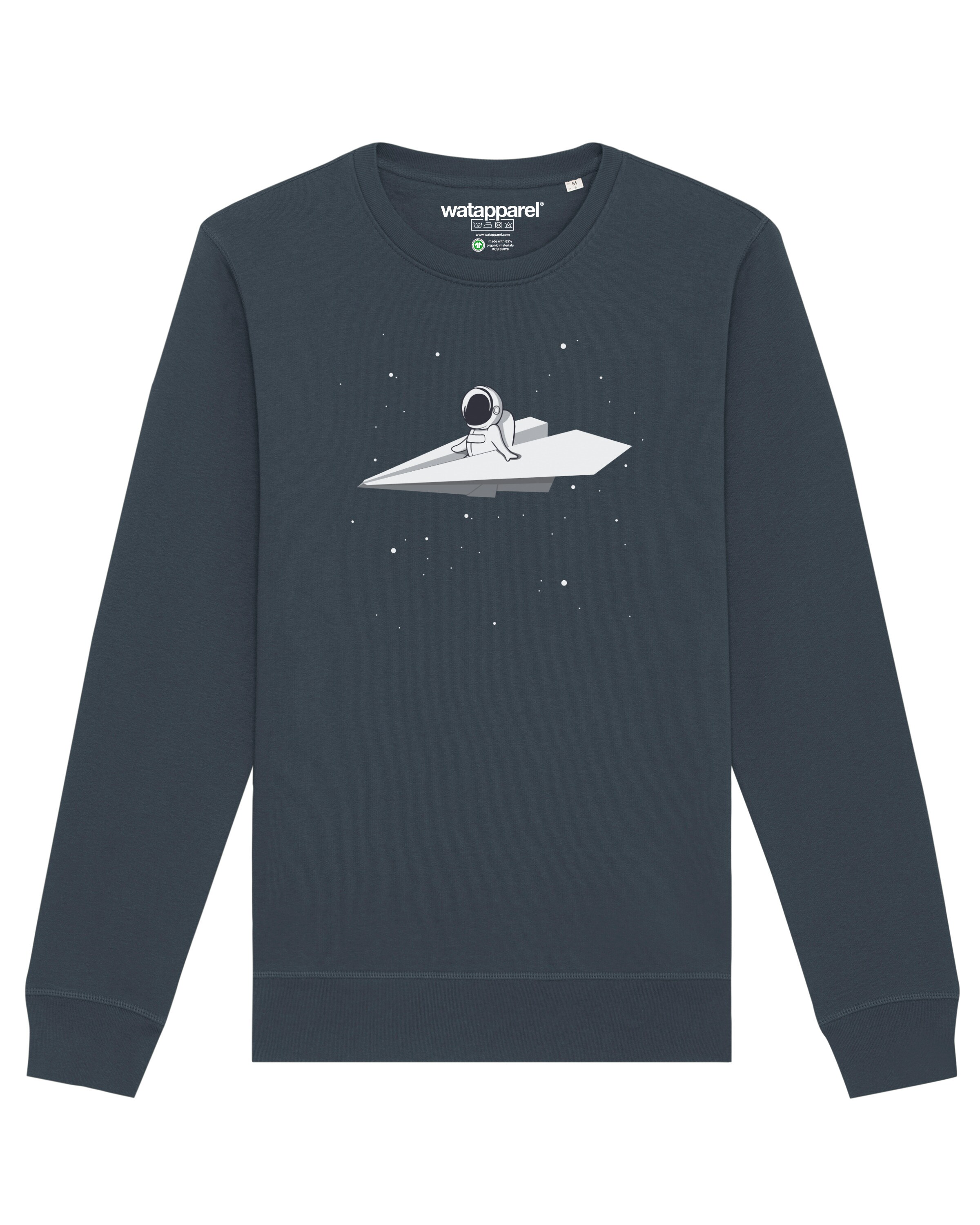 Sweat-shirt 'Fly me to the moon' Watapparel en gris : devant