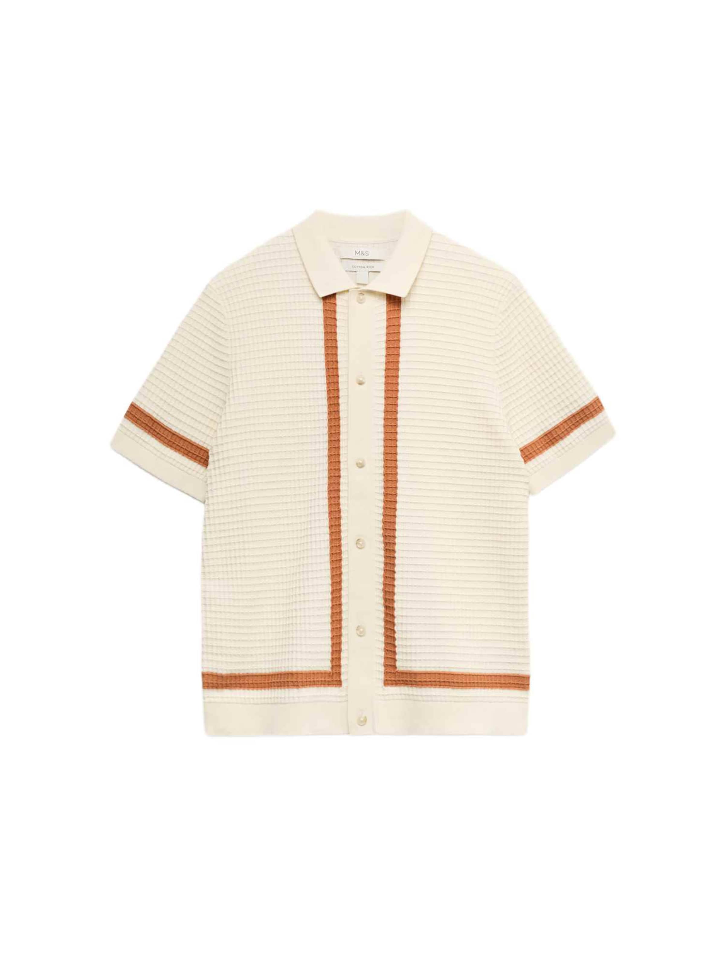 Marks & Spencer Poloshirt in M in hellbeige / dunkelorange, Produktansicht