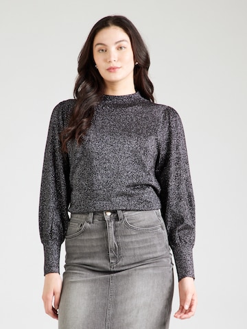 Pull-over QS en noir : devant