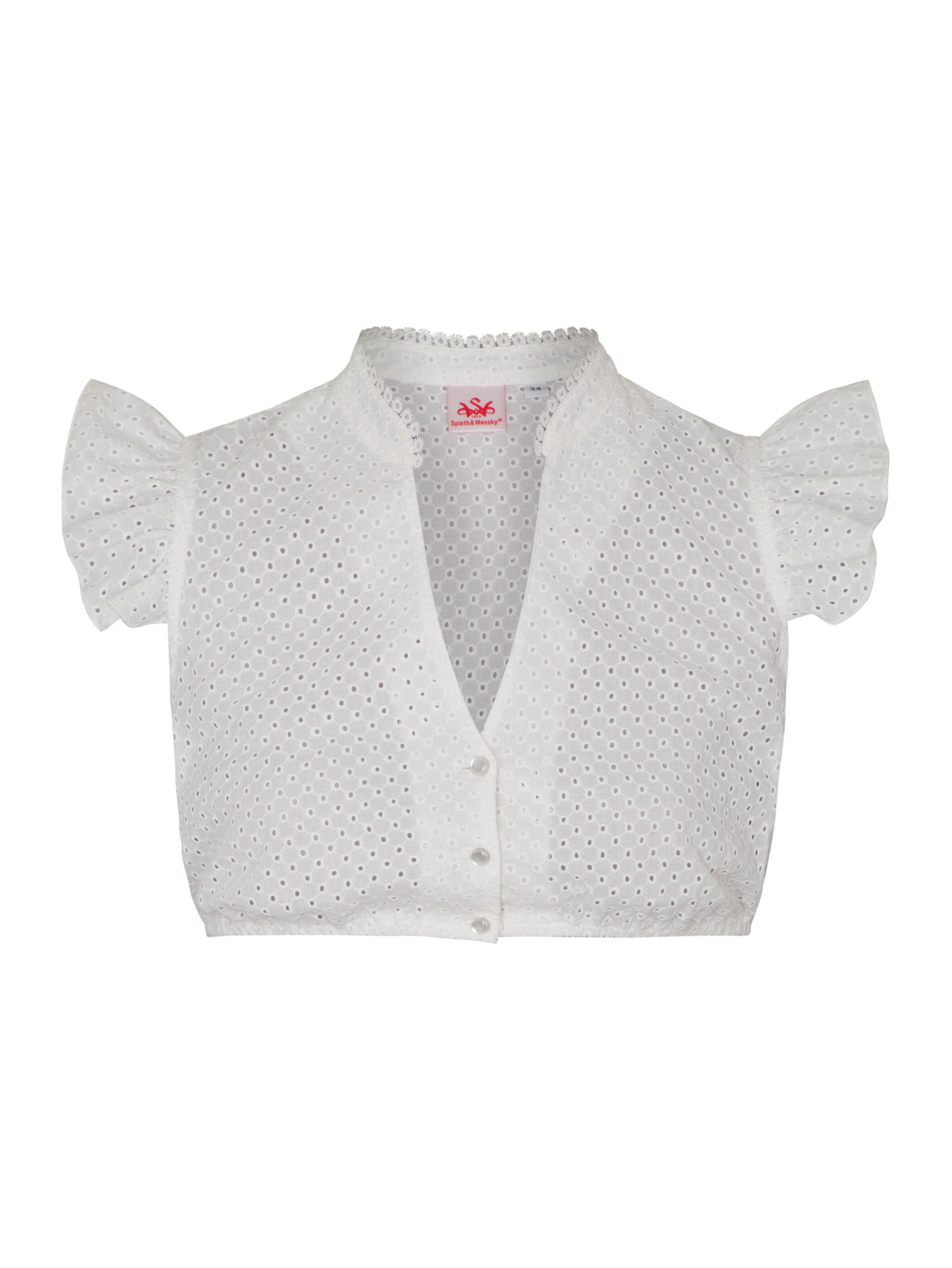 Blouse folklorique 'Dirndlbluse Fesch' SPIETH & WENSKY en blanc : devant