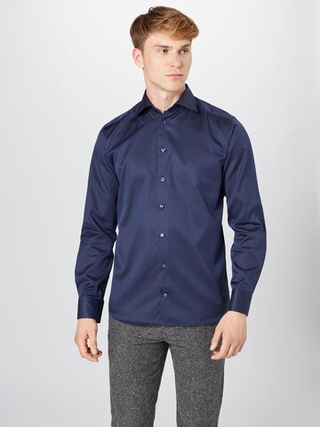 Coupe slim Chemise business 'Signature Twill' ETON en bleu : devant