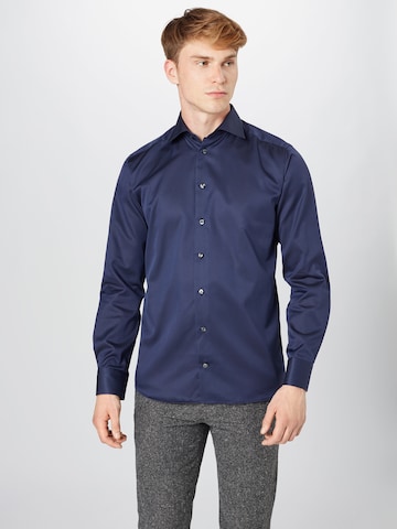 ETON - Slim Fit Camisa clássica 'Signature Twill' em azul: frente