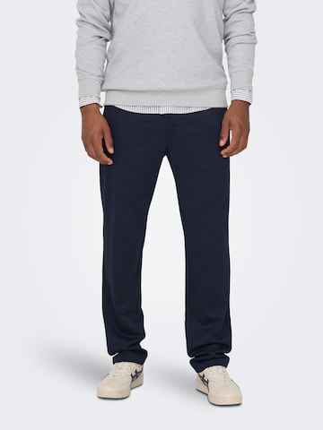 Only & Sons Regular Chino Pants 'Mark Cay' in Blue: front