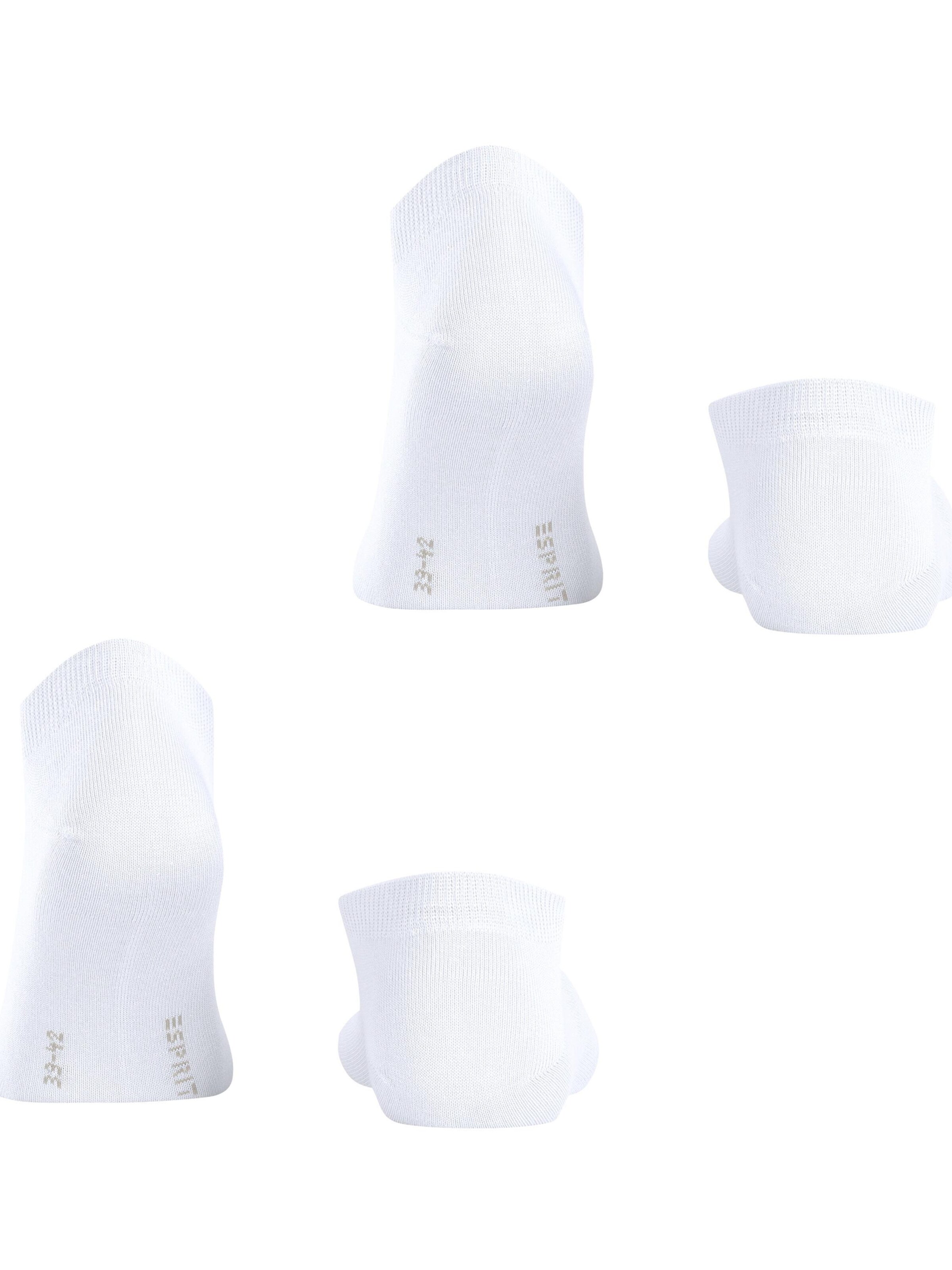 ESPRIT Füßlinge 'Basic Uni 2-Pack'‌‌‌ in Weiß