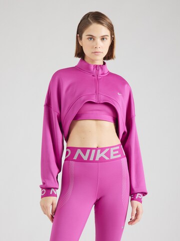 NIKE - Sudadera con cremallera deportiva 'Pro' en rosa: frente