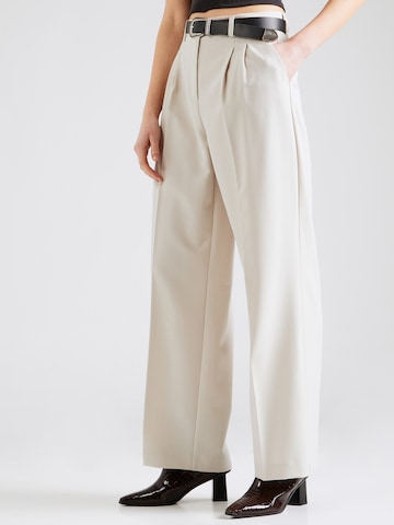 VERO MODA Wide leg Veckad byxa 'TROIAN' i beige: framsida