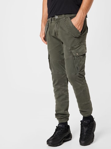 Tapered Pantaloni cargo 'Combat' di ALPHA INDUSTRIES in grigio: frontale