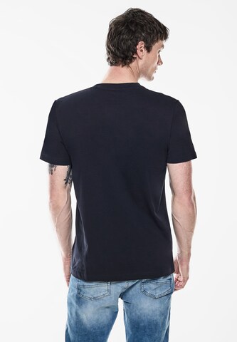 Street One MEN Shirt 'Chestprint' in Blau