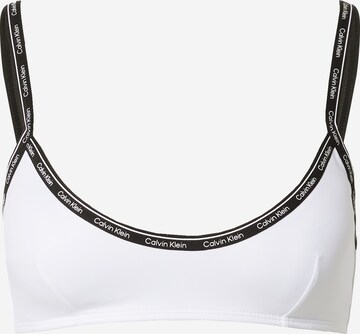 Calvin Klein Swimwear Bikini Top in White: front