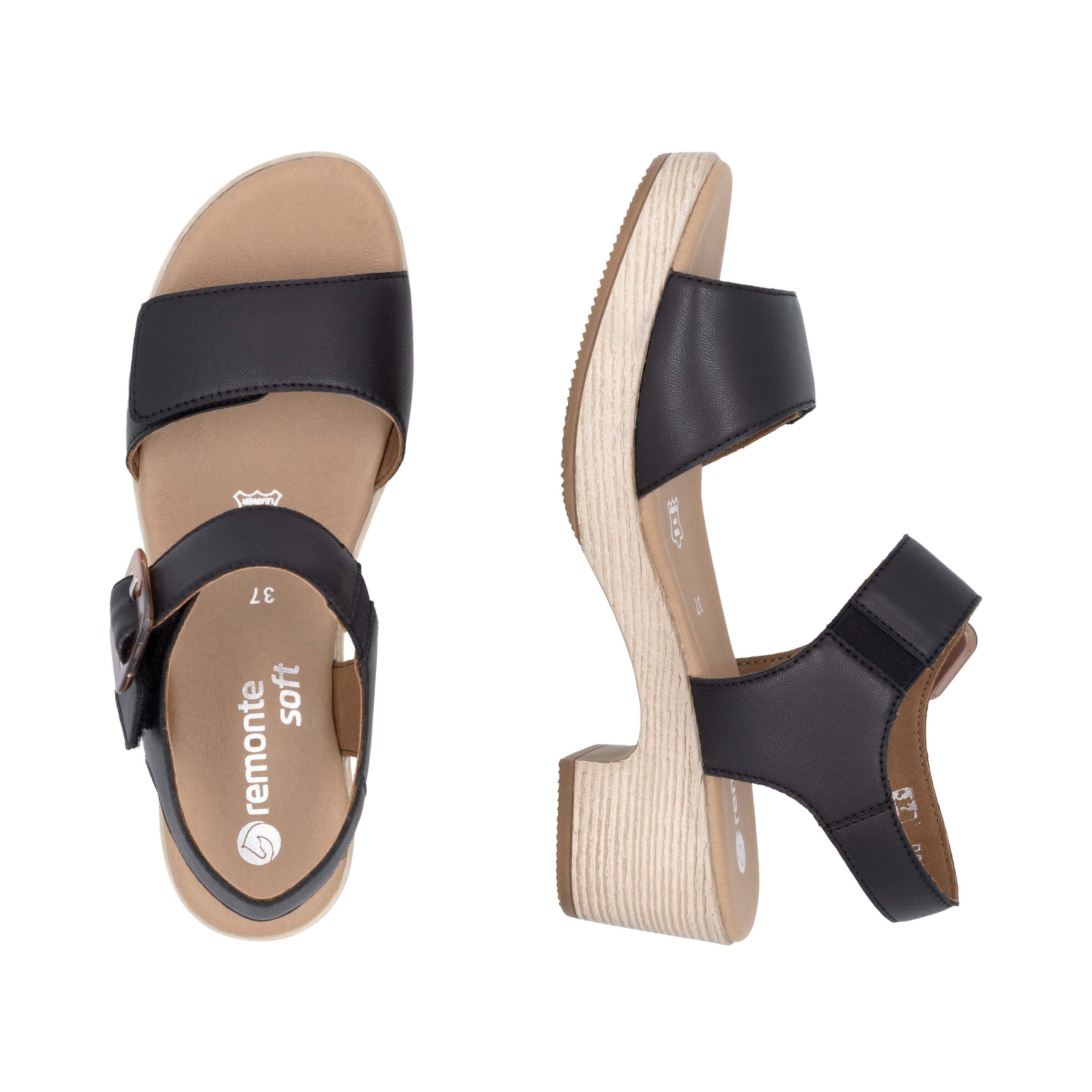 REMONTE Strap Sandals in Black
