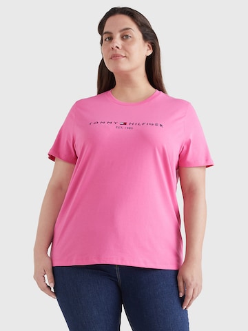 T-shirt Tommy Hilfiger Curve en rose : devant