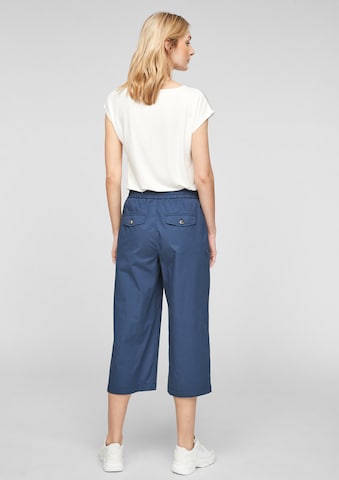 s.Oliver Wide leg Bandplooibroek in Blauw